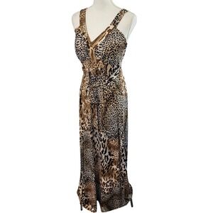 Pretty Young Thing Leopard Print Maxi Dress Padded Chest XL T2011L